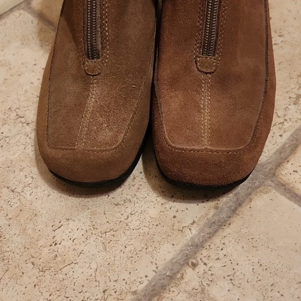 Dr. Scholl's Brown Suede Ankle Boots w/  Faux Fur Size 7